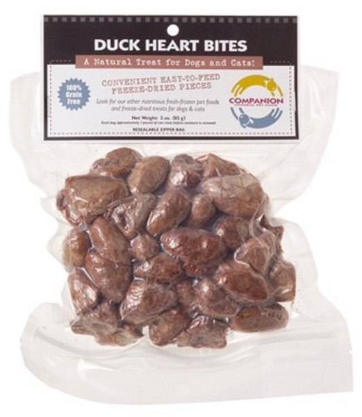 Fresh Is Best Freezedried raw whole duck heart treats for dogs and