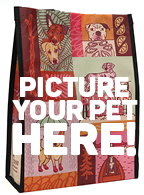Tote bag with text that reads "Picture your pet here!"